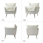 Ensemble de 2 fauteuils contemporains en velours avec pieds en métal pour chambre et salon
