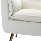 Ensemble de 2 fauteuils contemporains en velours avec pieds en métal pour chambre et salon