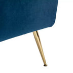 Ensemble de 2 fauteuils contemporains en velours avec pieds en métal pour chambre et salon