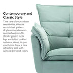 Ensemble de 2 fauteuils contemporains en velours avec pieds en métal pour chambre et salon