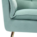 Ensemble de 2 fauteuils contemporains en velours avec pieds en métal pour chambre et salon