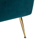 Ensemble de 2 fauteuils contemporains en velours avec pieds en métal pour chambre et salon