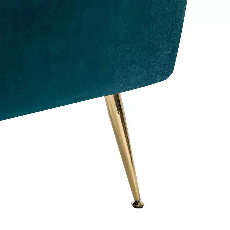 Ensemble de 2 fauteuils contemporains en velours avec pieds en métal pour chambre et salon