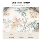 Fauteuil à oreilles en tissu fleuri - Structure en bois, rembourrage en mousse