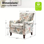 Fauteuil à oreilles en tissu fleuri - Structure en bois, rembourrage en mousse