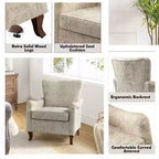 Fauteuil à oreilles en tissu fleuri - Structure en bois, rembourrage en mousse
