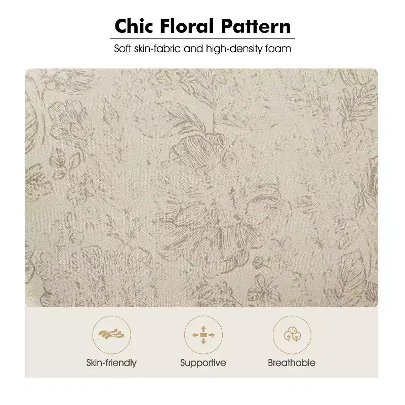 Fauteuil à oreilles en tissu fleuri - Structure en bois, rembourrage en mousse