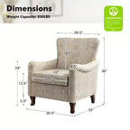 Fauteuil à oreilles en tissu fleuri - Structure en bois, rembourrage en mousse