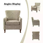 Fauteuil à oreilles en tissu fleuri - Structure en bois, rembourrage en mousse