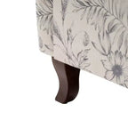 Fauteuil à oreilles en tissu fleuri - Structure en bois, rembourrage en mousse