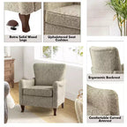 Fauteuil à oreilles en tissu fleuri - Structure en bois, rembourrage en mousse