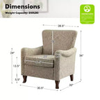 Fauteuil à oreilles en tissu fleuri - Structure en bois, rembourrage en mousse