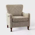Fauteuil à oreilles en tissu fleuri - Structure en bois, rembourrage en mousse