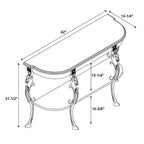Console ovale - Peuplier teinté et MDF, marron