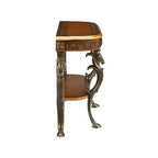 Console ovale - Peuplier teinté et MDF, marron