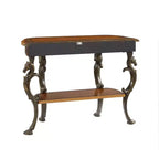 Console ovale - Peuplier teinté et MDF, marron