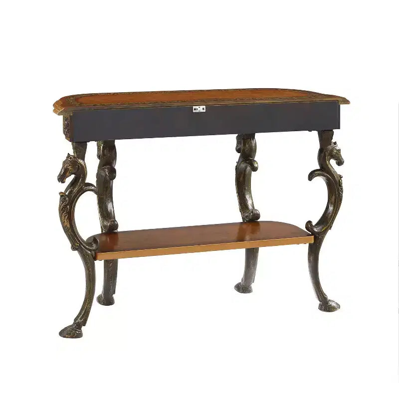 Console ovale - Peuplier teinté et MDF, marron
