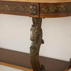 Console ovale - Peuplier teinté et MDF, marron