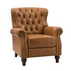 Justine Transitiona Wooden Upholstery Genuine Leather Recliner with Nailhead Trim for Living Room and Bedroom| ART OF LIVING DESIGNS
