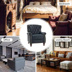Fauteuil inclinable manuel en cuir véritable avec garniture cloutée - Salon et chambre à coucher