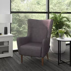 Fauteuil d'appoint dossier haut traditionnel - Similicuir, Structure en bois