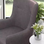 Fauteuil d'appoint dossier haut traditionnel - Similicuir, Structure en bois