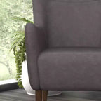 Fauteuil d'appoint dossier haut traditionnel - Similicuir, Structure en bois