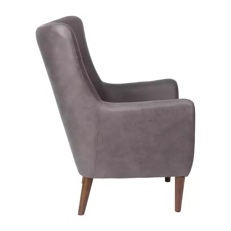 Fauteuil d'appoint dossier haut traditionnel - Similicuir, Structure en bois