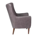 Fauteuil d'appoint dossier haut traditionnel - Similicuir, Structure en bois