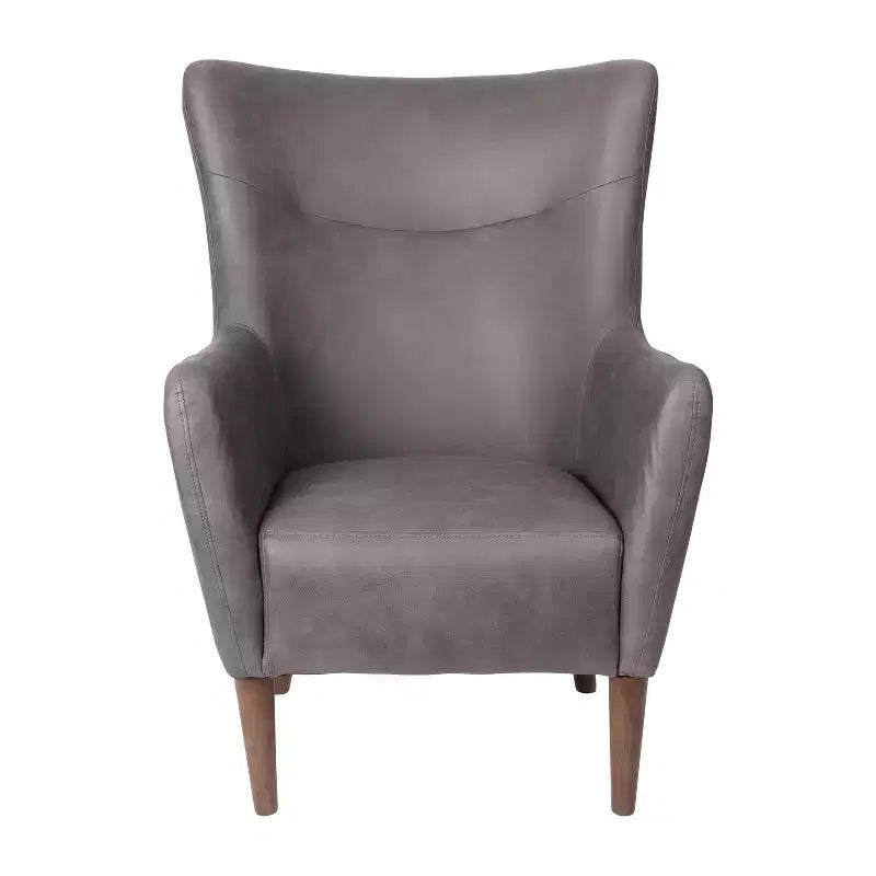 Fauteuil d'appoint dossier haut traditionnel - Similicuir, Structure en bois