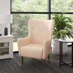 Fauteuil d'appoint dossier haut traditionnel - Similicuir, Structure en bois