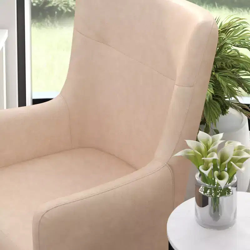 Fauteuil d'appoint dossier haut traditionnel - Similicuir, Structure en bois