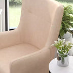Fauteuil d'appoint dossier haut traditionnel - Similicuir, Structure en bois