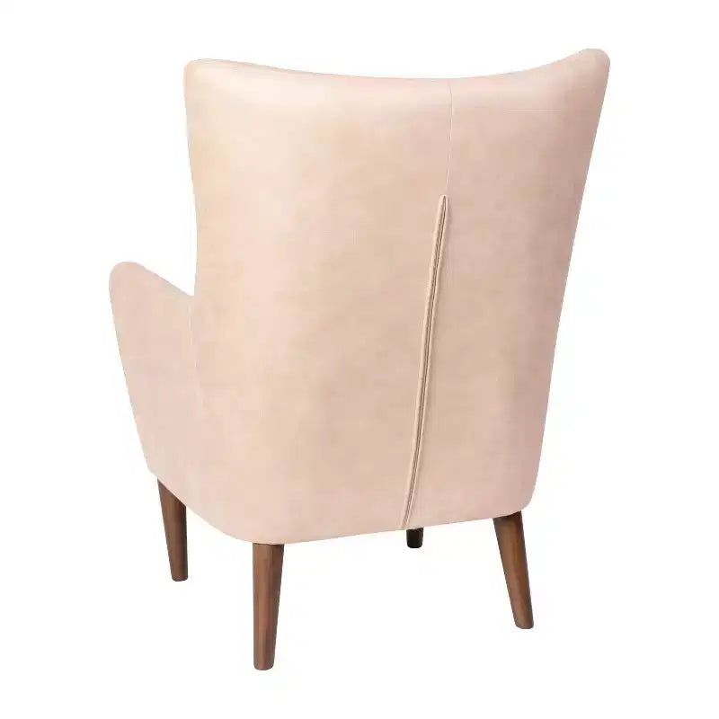 Fauteuil d'appoint dossier haut traditionnel - Similicuir, Structure en bois