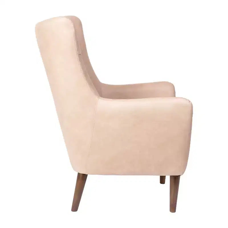 Fauteuil d'appoint dossier haut traditionnel - Similicuir, Structure en bois