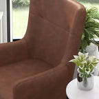 Fauteuil d'appoint dossier haut traditionnel - Similicuir, Structure en bois