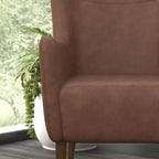 Fauteuil d'appoint dossier haut traditionnel - Similicuir, Structure en bois