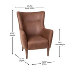 Fauteuil d'appoint dossier haut traditionnel - Similicuir, Structure en bois