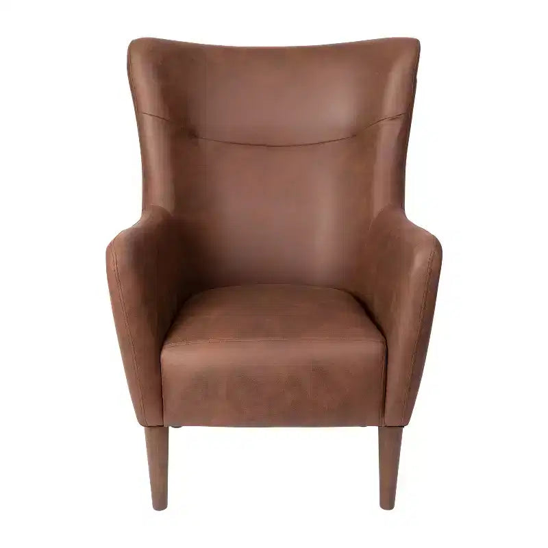 Fauteuil d'appoint dossier haut traditionnel - Similicuir, Structure en bois