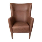 Fauteuil d'appoint dossier haut traditionnel - Similicuir, Structure en bois