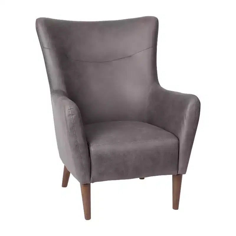Fauteuil d'appoint dossier haut traditionnel - Similicuir, Structure en bois