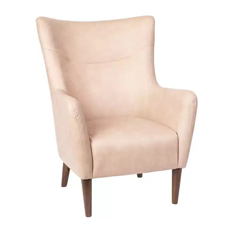 Fauteuil d'appoint dossier haut traditionnel - Similicuir, Structure en bois