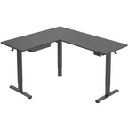 Mount-It! Large Electric Height Adjustable Desk for Corners, Automatic Standing Desk with Smooth Ergonomic Height Adjustment from 28.3 to 46.5