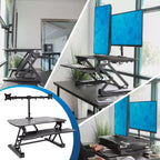 Rehausseur de bureau assis-debout électrique avec bras double écran - Bureau assis-debout motorisé