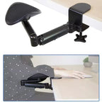 Accoudoir ergonomique réglable en hauteur pour bureau avec base à pince - Noir