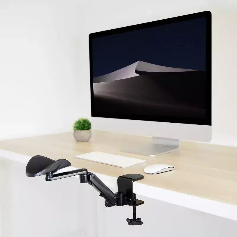 Accoudoir ergonomique réglable en hauteur pour bureau avec base à pince - Noir