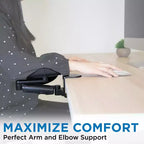Accoudoir ergonomique réglable en hauteur pour bureau avec base à pince - Noir