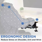 Accoudoir ergonomique réglable en hauteur pour bureau avec base à pince - Noir