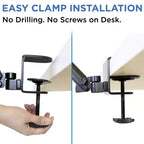 Accoudoir ergonomique réglable en hauteur pour bureau avec base à pince - Noir