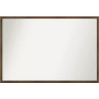 Amanti Art Lucie Light Bronze Non-Beveled Wood Bathroom Wall Mirror 25 x 37 in.